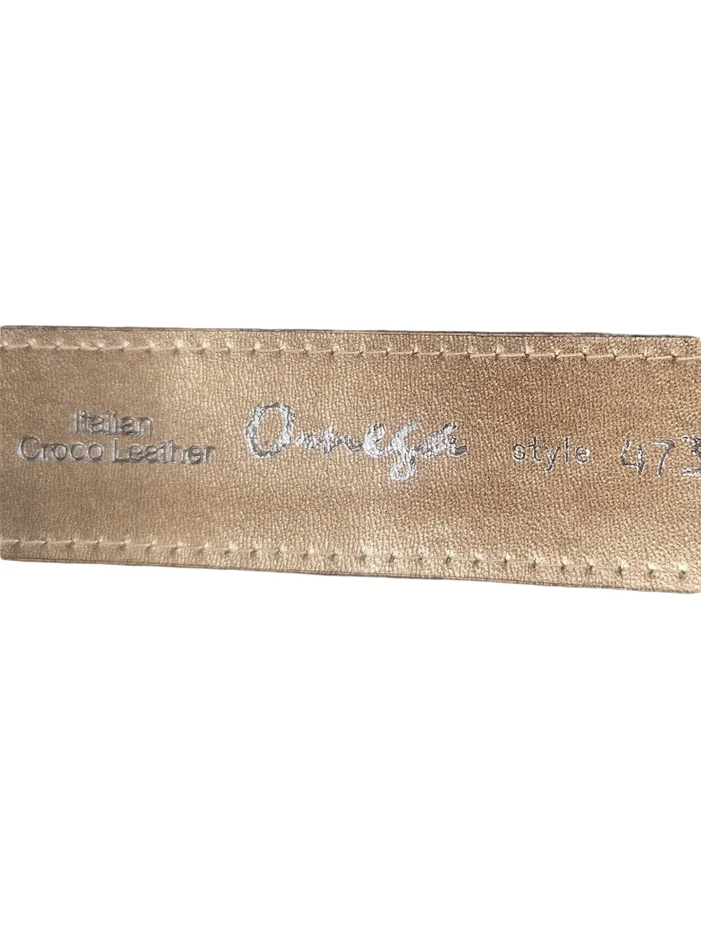 Vintage Omega Italian Croco Leather Brown Fashion Belt Large Style 4731